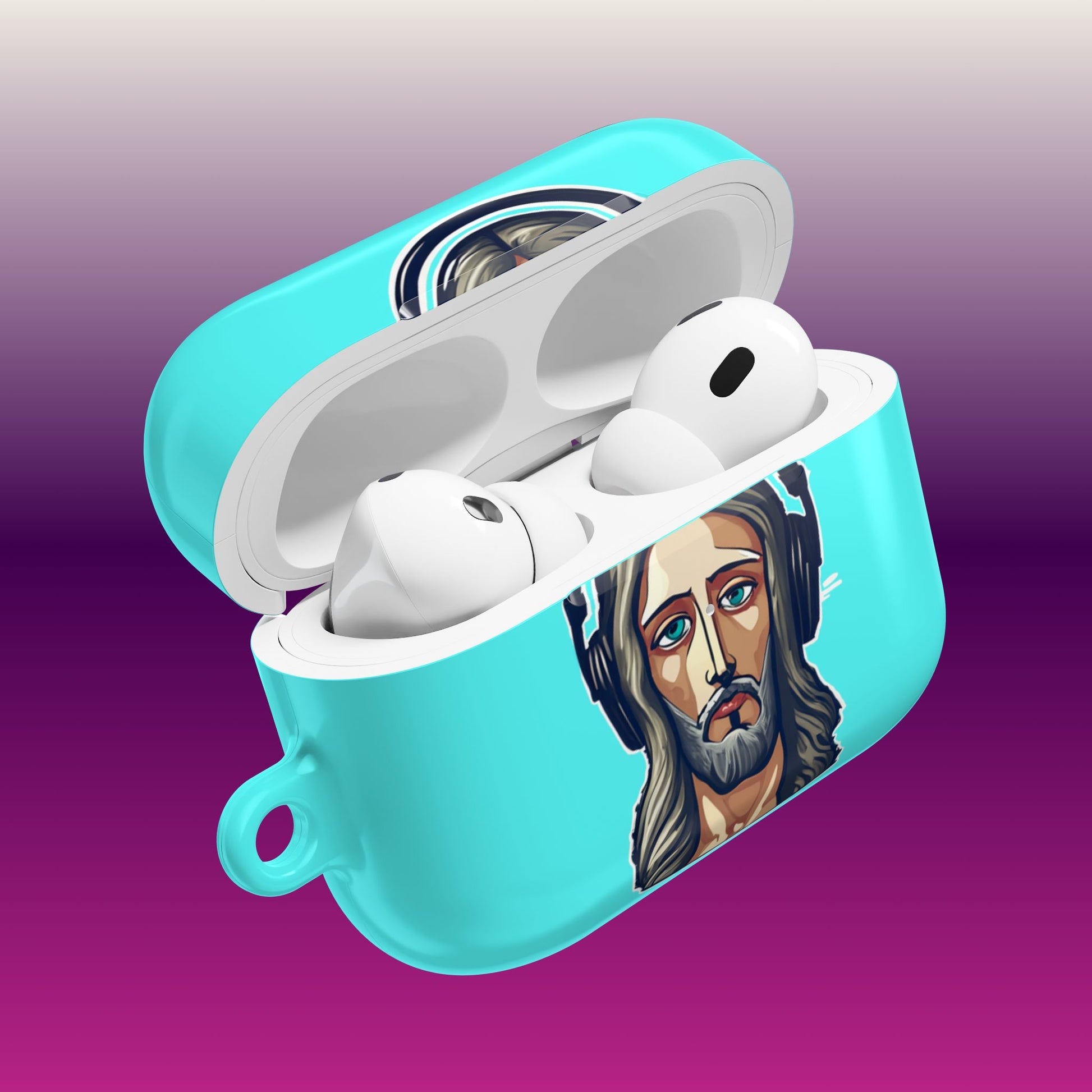 Jesus Rock'N AirPod Case - Teal