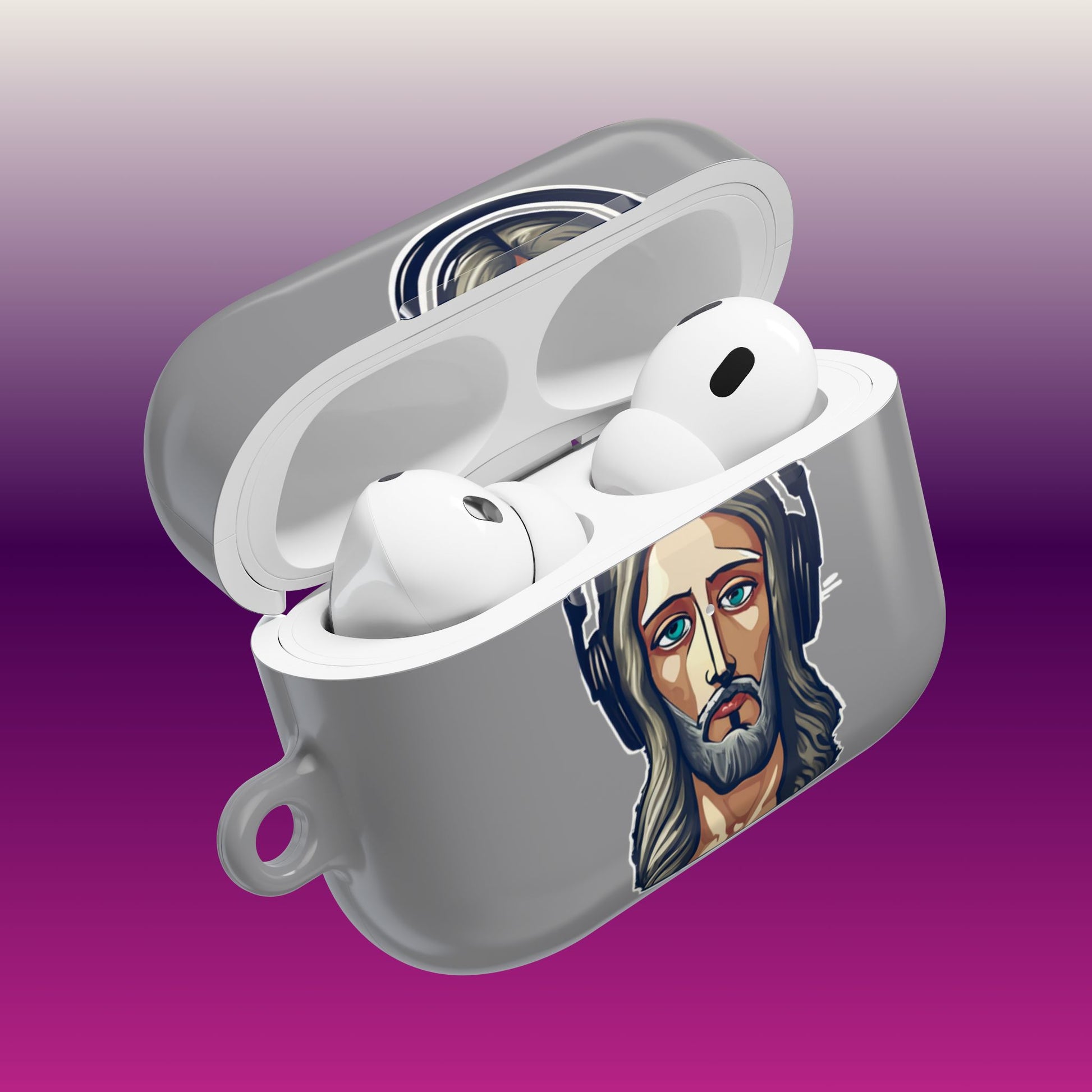 Jesus Rock'N AirPod Case - Gray