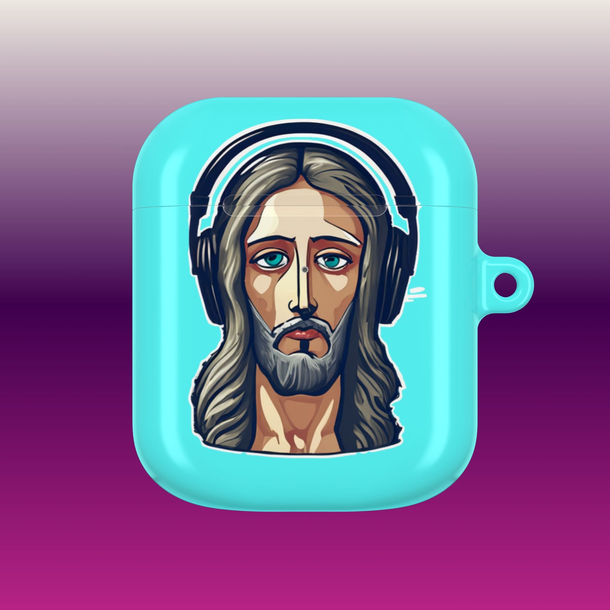 Jesus Rock'N AirPod Case - Teal