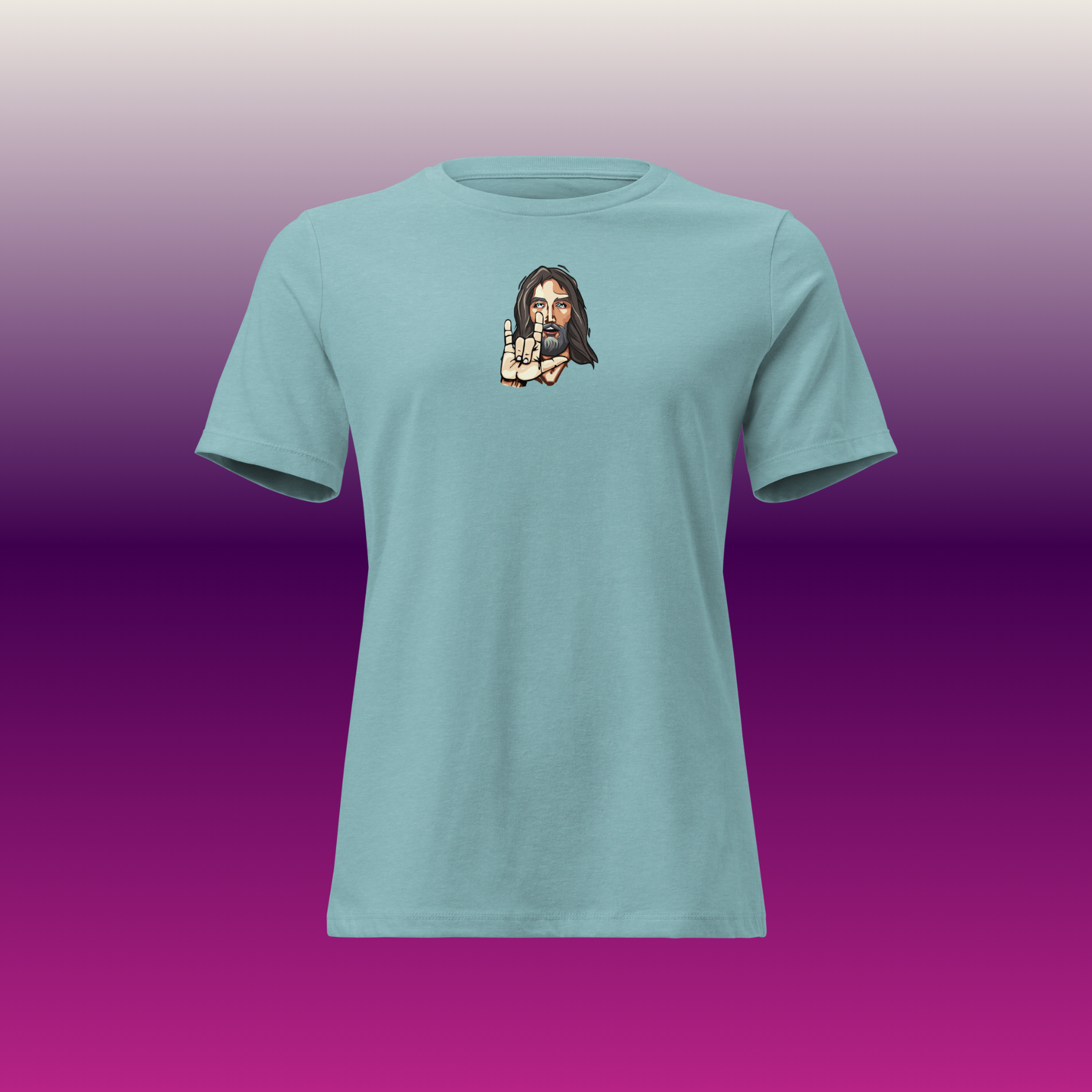 Women's Jesus Loves Mini Logo Tee